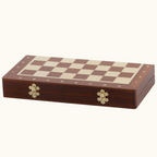 Magnetiskt fällbart schackset – Björk & avenbok – 35 cm