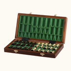 Magnetiskt fällbart schackset – Björk & avenbok – 35 cm