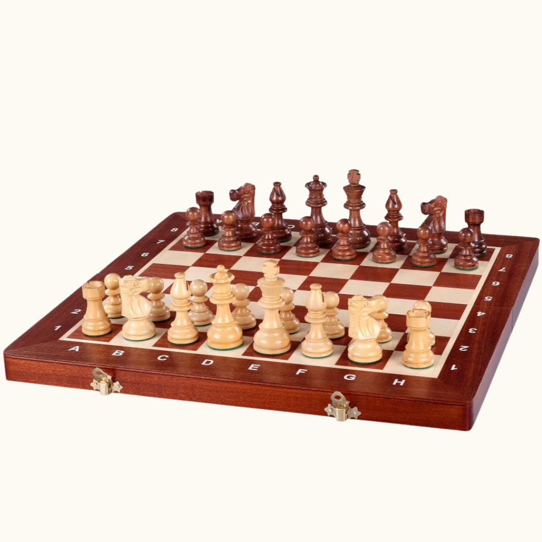 Hopfällbart Schackset – Mahogny & Lönn – No. 5