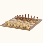 Schackset i trä med valnötsbräde – No. 5 & 6