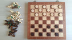 Magnetiskt fällbart schackset med damspel – Mahogny & Furu – 38 cm – bild 9