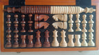Magnetiskt fällbart schackset med damspel – Mahogny & Furu – 38 cm – bild 3