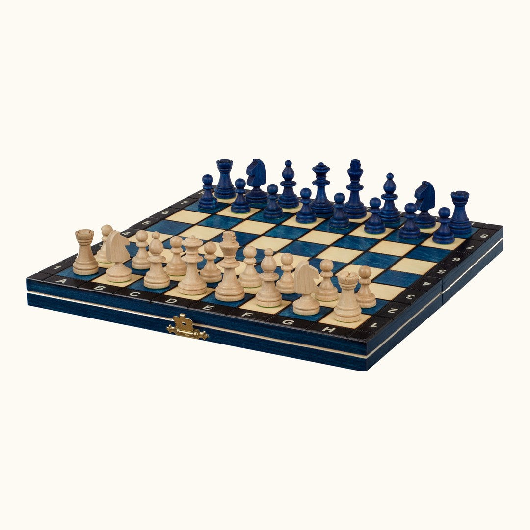 Magnetiskt fällbart schackset – Blå & Svart – 27 cm – blått, bild 2