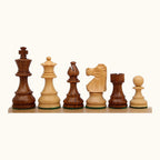 Schackpjäser – French Staunton – 89–102 mm (No. 5, 6 & 7) – akacia & buxbom, No. 7