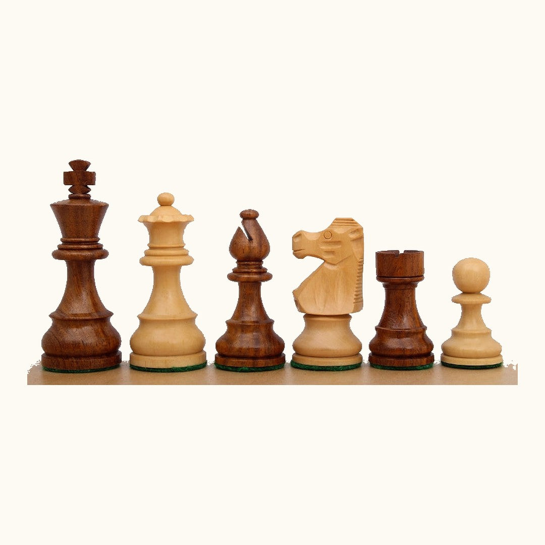 Schackpjäser – French Staunton – 89–102 mm (No. 5, 6 & 7) – akacia & buxbom, No. 7
