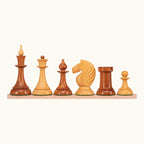 Schackpjäser – Queen's Gambit 1957 – 95 mm (No. 6) – akacia & buxbom, bild 2