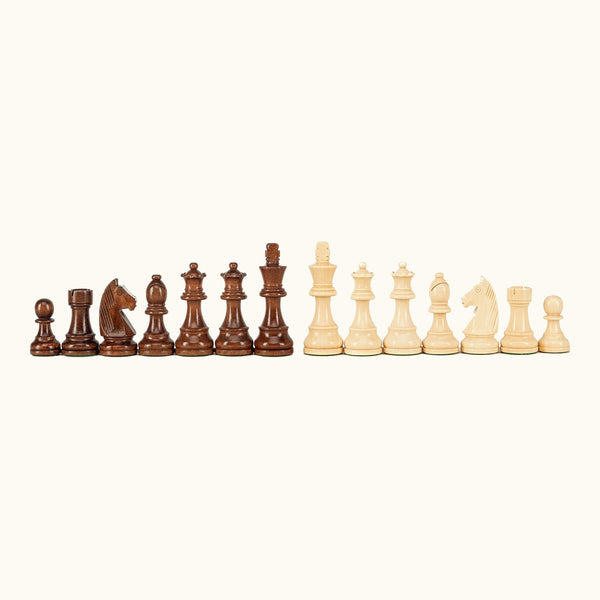 Schackpjäser – German Staunton i trä – 98 mm, viktade