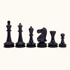 Schackpjäser – Blackmore Staunton – 95 & 102 mm (No. 6 & 7) – svartbetsad buxbom, bild 2