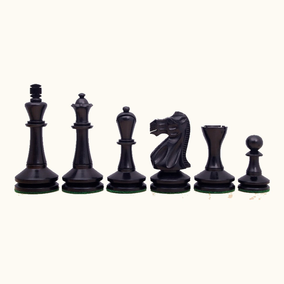 Schackpjäser – Blackmore Staunton – 95 & 102 mm (No. 6 & 7) – svartbetsad buxbom, bild 2