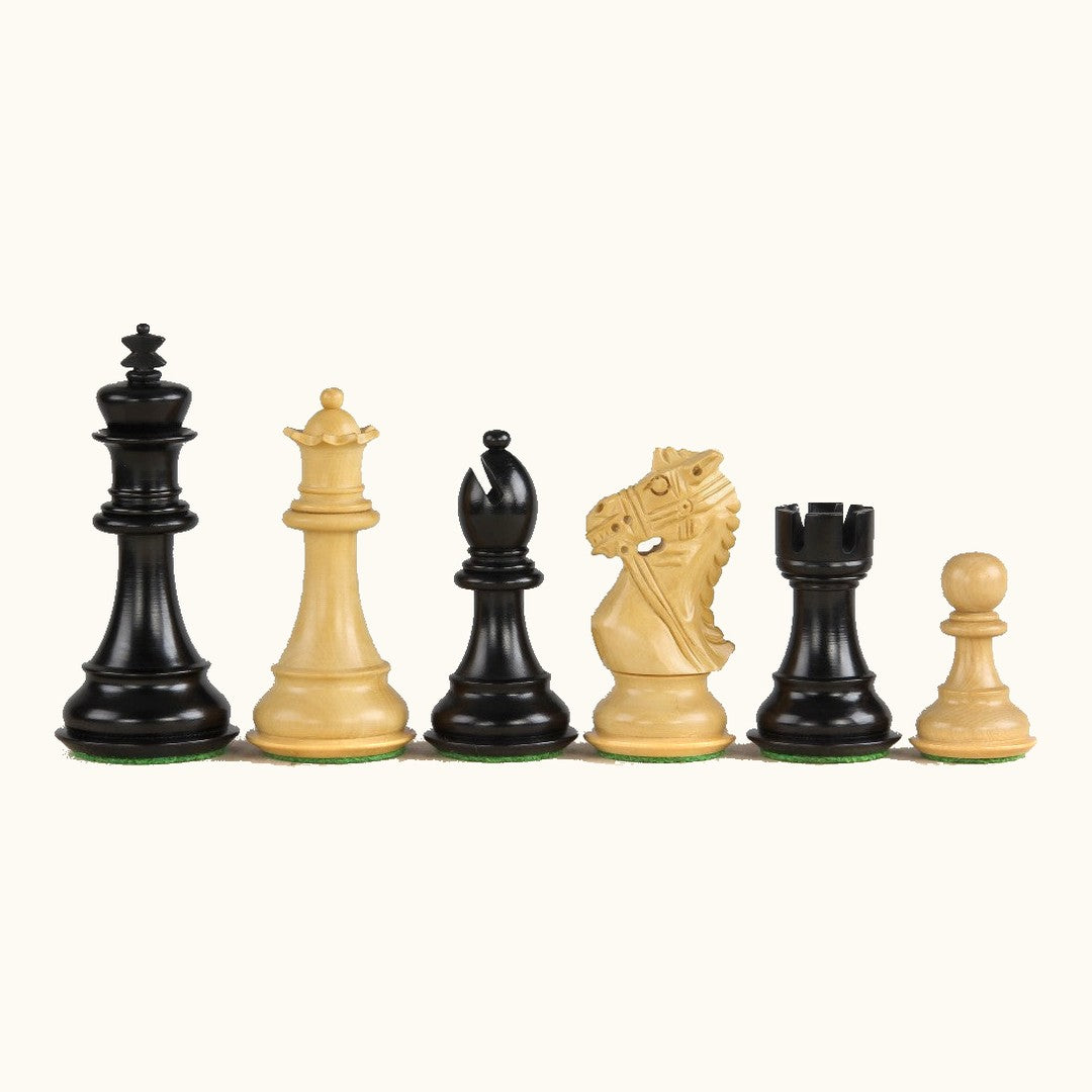 Schackpjäser – King's Bridal – 95 mm (No. 6) – svartbetsad buxbom