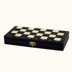 Magnetisk fällbart schackset – Blå/Svart/Brun – 28 cm