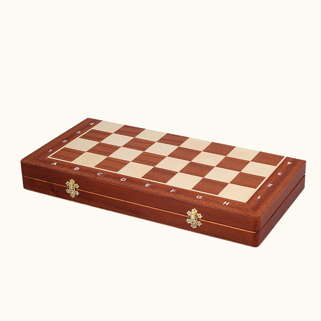 Hopfällbart turneringsschack i mahogny –  No 4