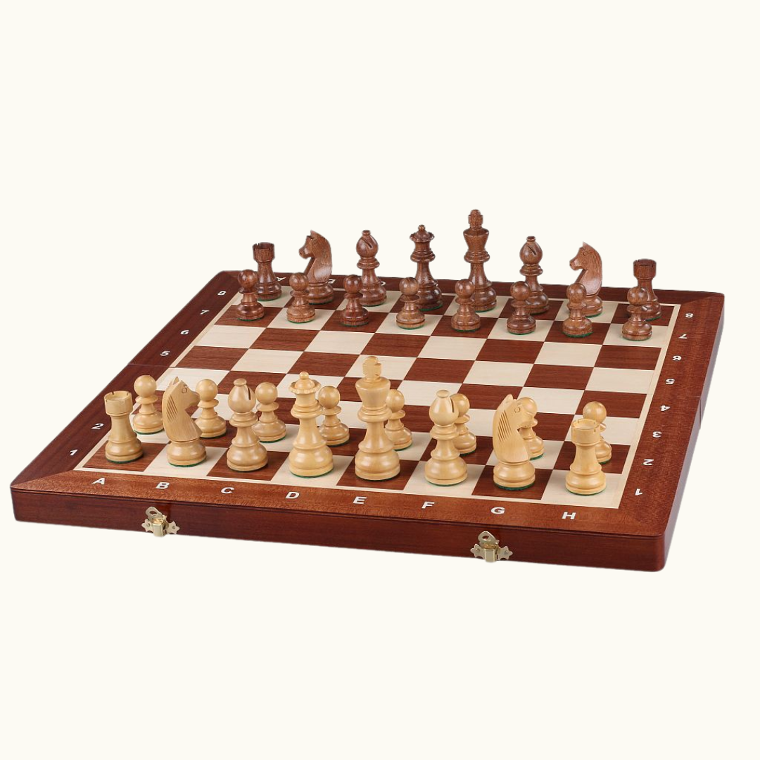 Hopfällbart turneringsschack i mahogny –  No 4