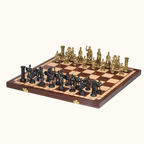 Hopfällbart schackset med viktade pjäser – Spartan – 50 cm