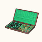 Hopfällbart schackset med viktade pjäser – Spartan – 50 cm