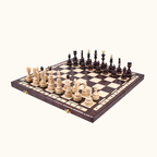 Hopfällbart schackset med handgjorda pjäser – Indian – 54 cm