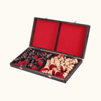 Hopfällbart schackset med stora handgjorda pjäser – Roman – 55 cm