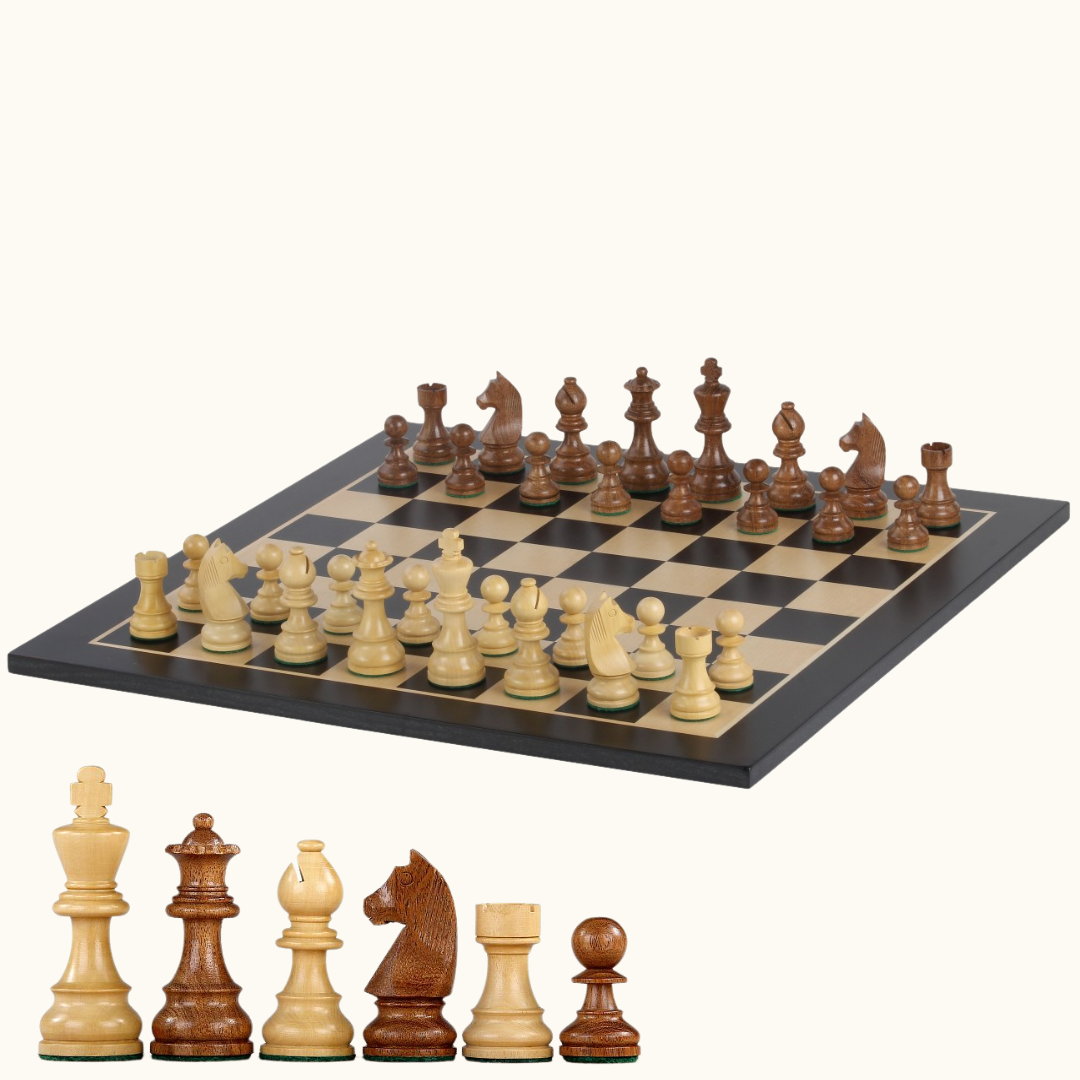 Schackset – svartbetsat i mahogny –  No. 5 & 6