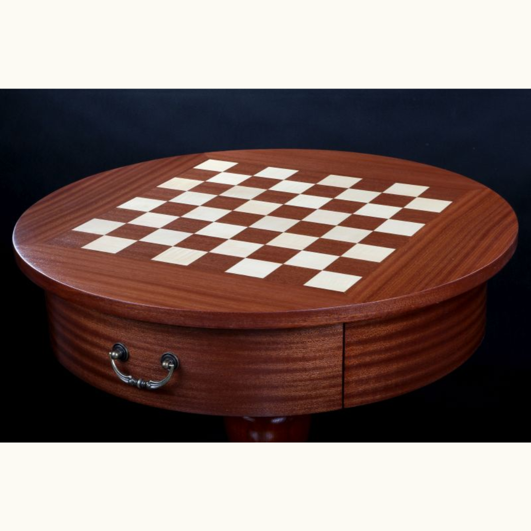 Schackbord De Lux – runt bord (utan pjäser)
