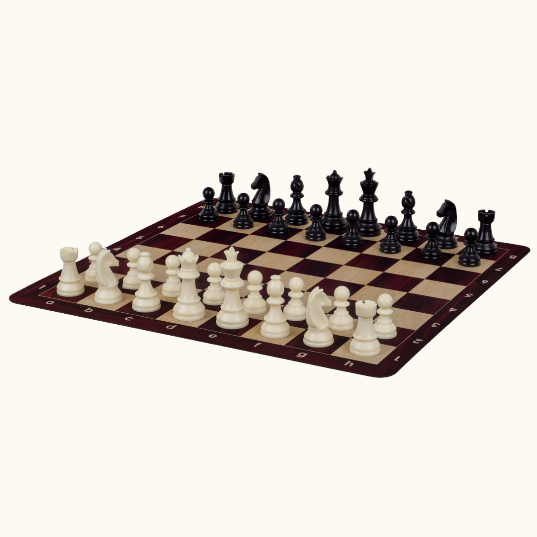 Schackbräde i plast – Rullbart No. 6 (51 cm) Mahognyfärgat