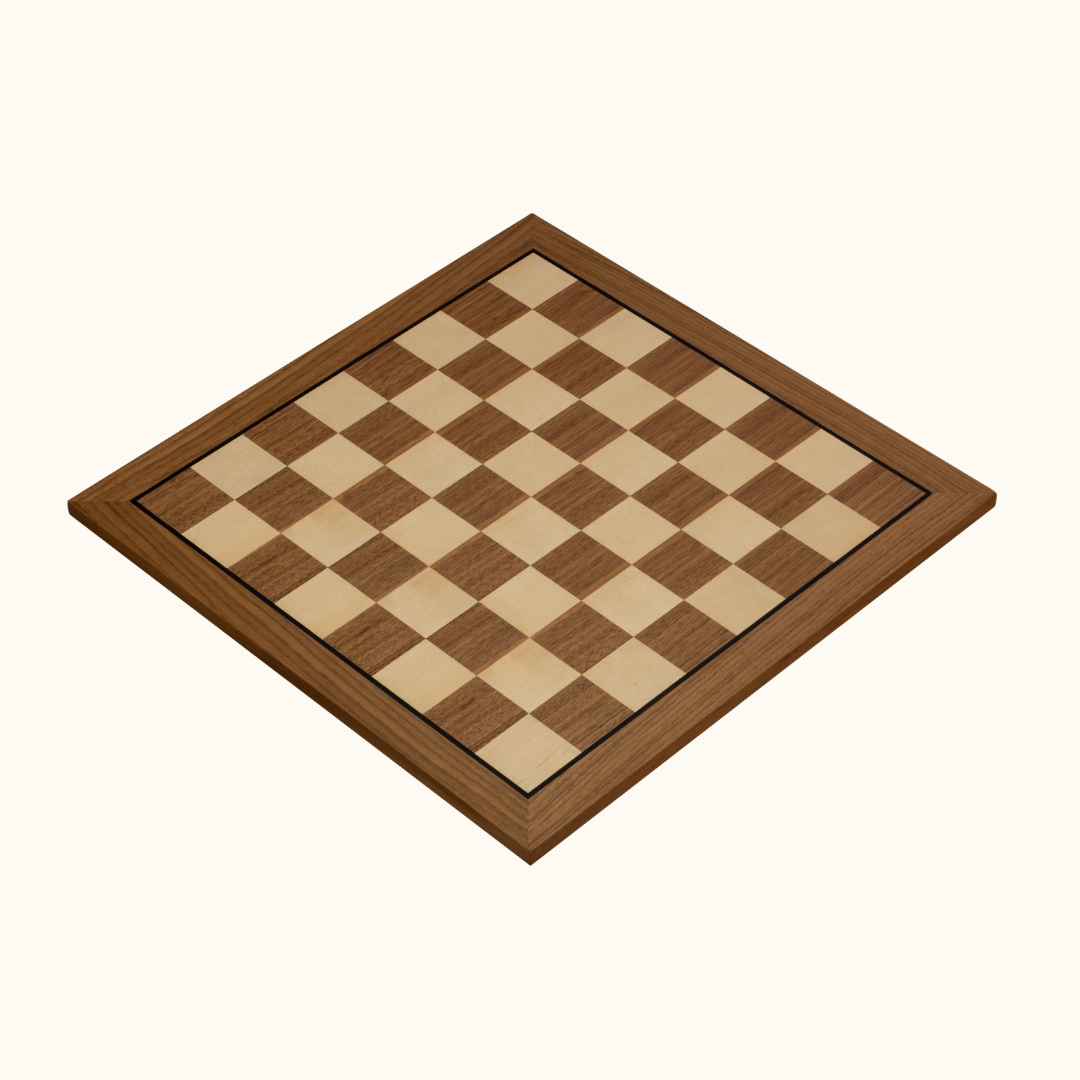 Schackbräde i valnöt & lönn med markerad kant – No. 5 & No. 6