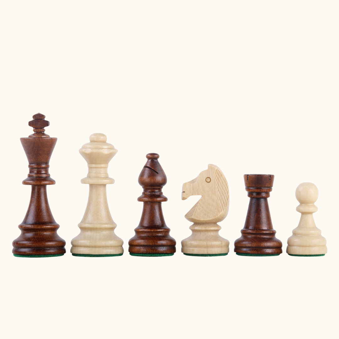 Schackpjäser – Staunton i bok – 92 mm & 98 mm (No. 5 & No. 6)