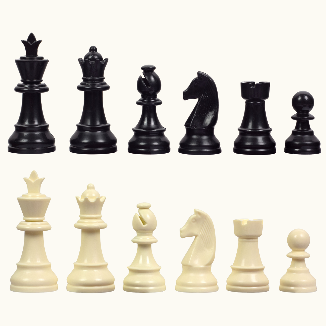 Schackpjäser – Staunton i plast – 95 mm (No. 6)