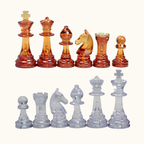 Schackpjäser – Transparent Amber – 96 mm (No. 6)