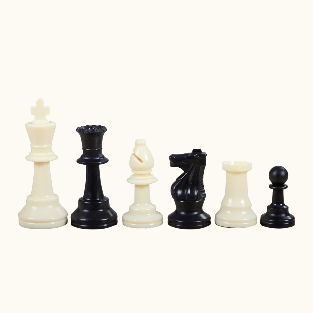 Schackset - Pjäser & rullbart plastbräde med väska - 51 cm (No. 6)